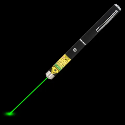 Groene laserpen X1 met zichtbare laserstraal in het donker
