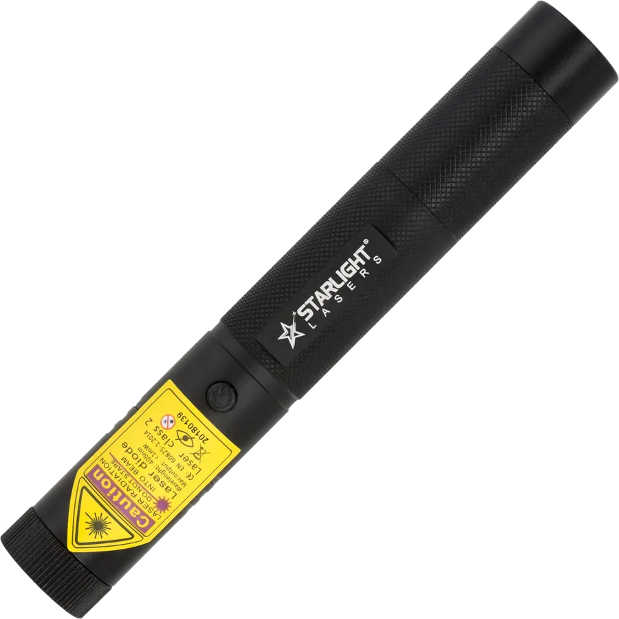 Starlight Lasers V1 Pro violette laserpen 405 nm in aluminium met veiligheidssleutels